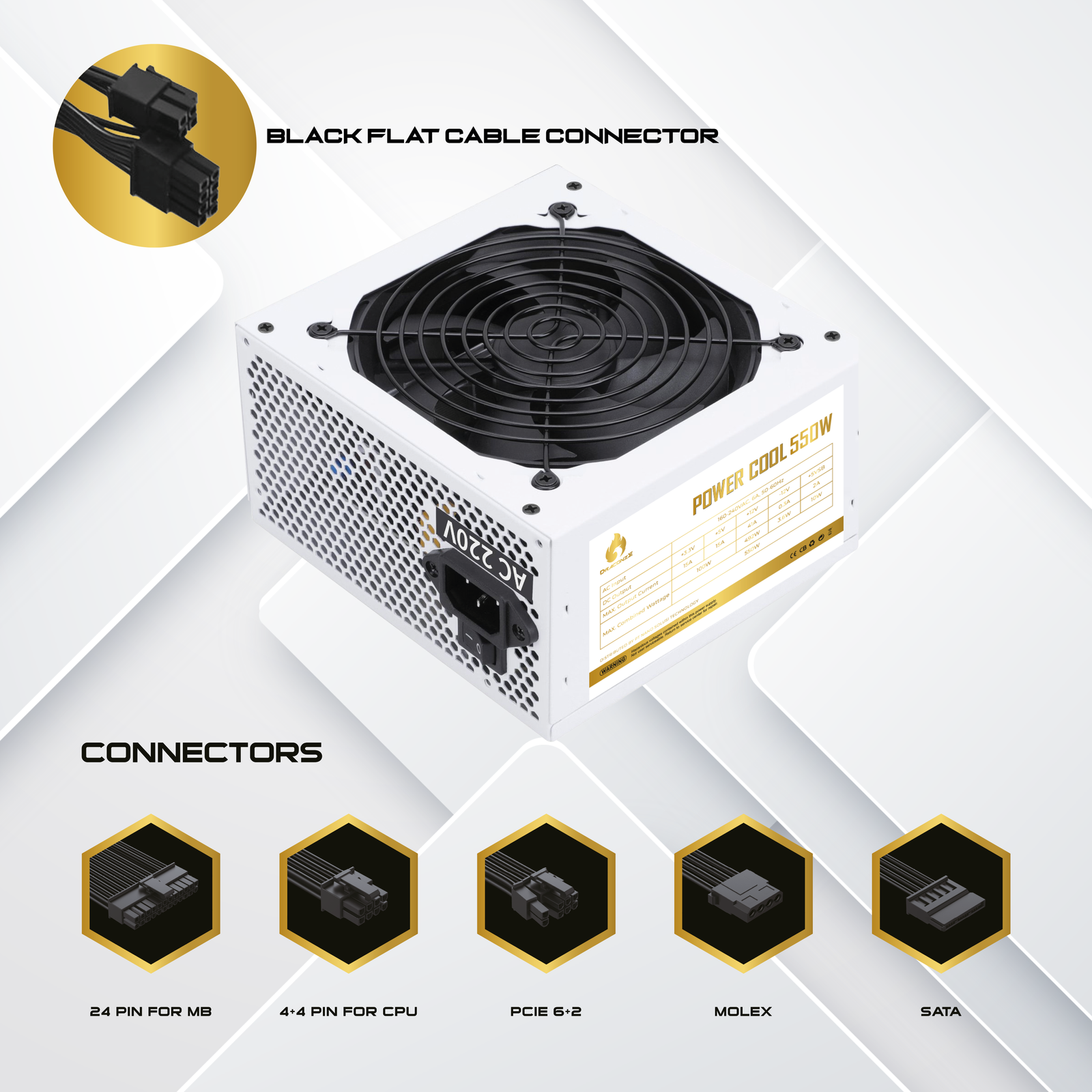 DRACONZE POWER COOL 550W WHITE - Image 3