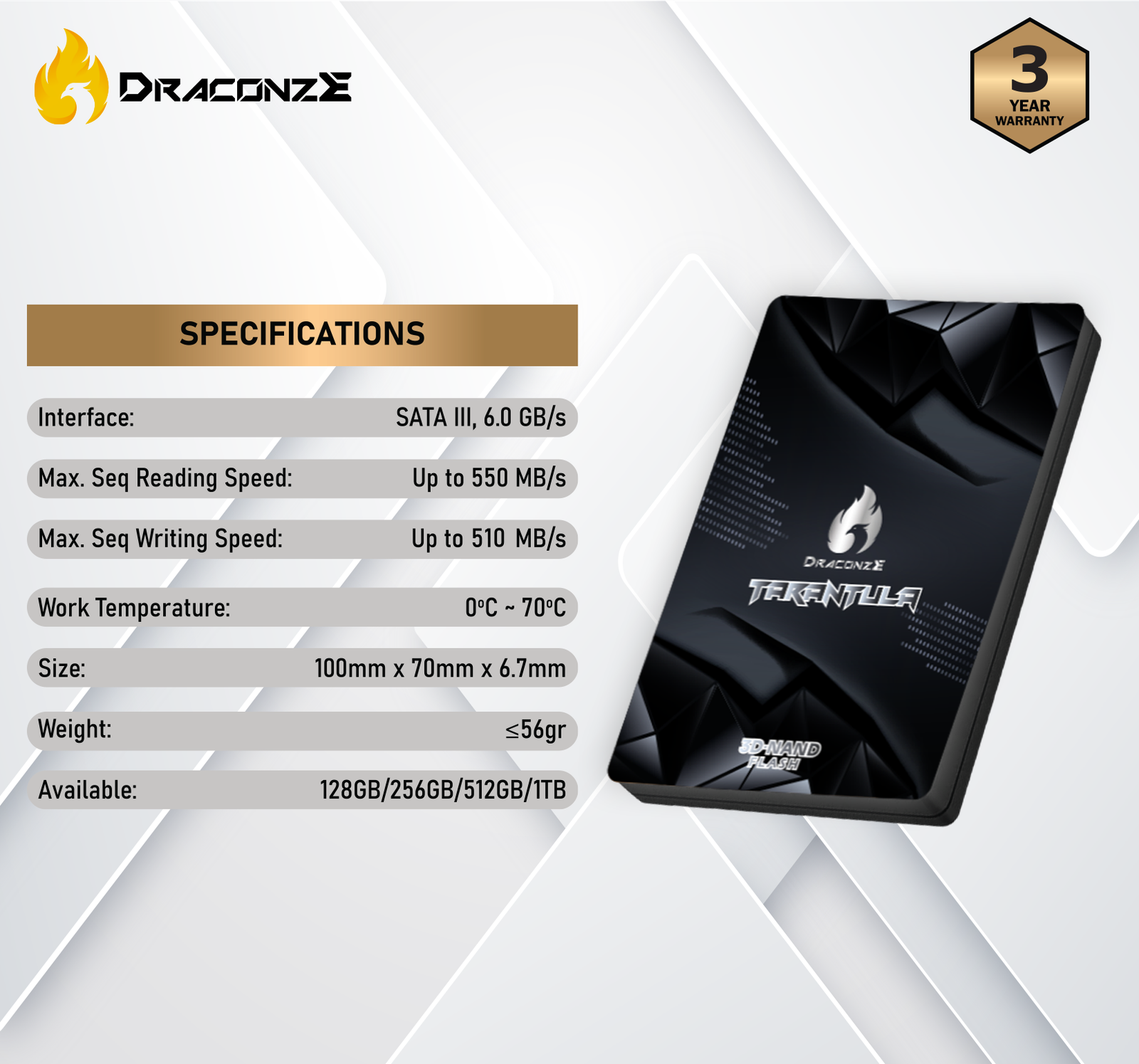 SSD SATA DRACONZE TARANTULA - Image 2